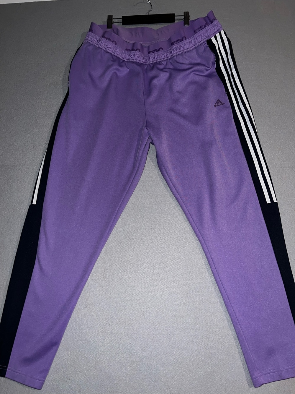 adidas Purple Womens Joggers with Navy & White Side Stripes